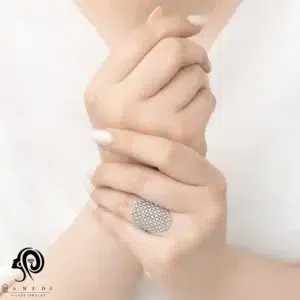 انگشتر نقره زنانه مجلسی جواهری مدل RE B131