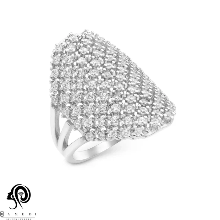 انگشتر نقره زنانه مجلسی جواهری مدل RE B131