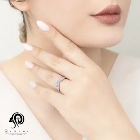 انگشتر نقره زنانه طرح تاج مدل RI B53