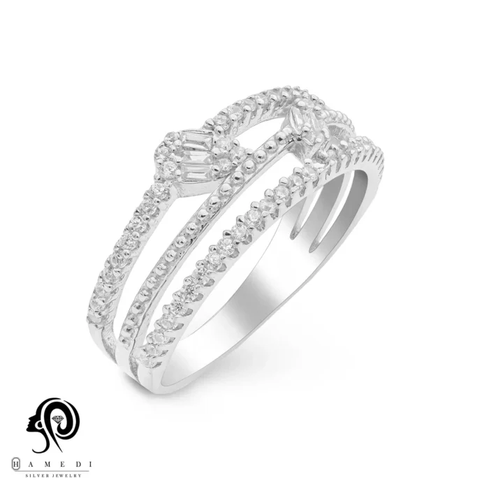 انگشتر زنانه نقره جواهری مجلسی مدل RI E36