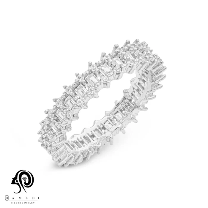 انگشتر زنانه نقره جواهری مجلسی مدل RI E78