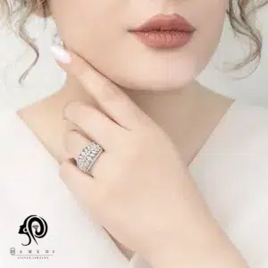 انگشتر زنانه نقره جواهری مجلسی مدل RI K63
