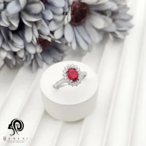 انگشتر نقره زنانه نگین رنگی مدل RI R158