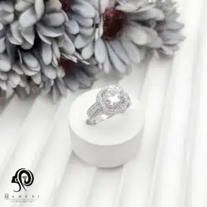 انگشتر زنانه نقره جواهری مجلسی مدل RI R185