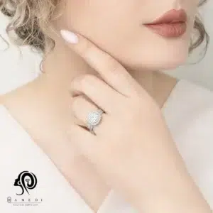 انگشتر زنانه نقره جواهری مجلسی مدل RI R185