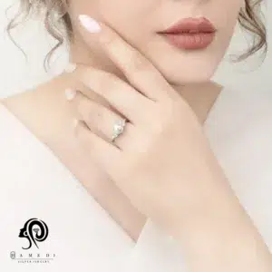 انگشتر نقره زنانه مروارید مجلسی مدل RI Y13