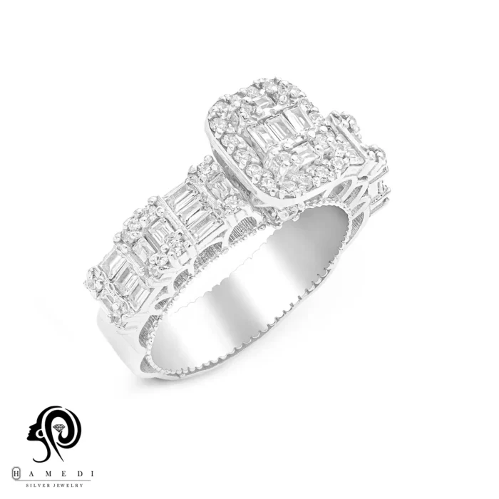 انگشتر نقره زنانه لوکس امرالد مدل RIL E22