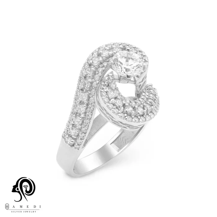 انگشتر نقره زنانه لوکس جواهری مدل RIL R1