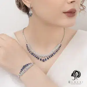 سرویس زنانه نقره رنگی مجلسی مدل SI F67