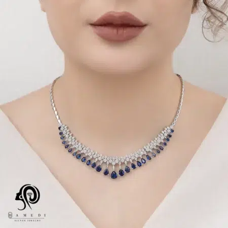 سرویس زنانه نقره رنگی مجلسی مدل SI F67