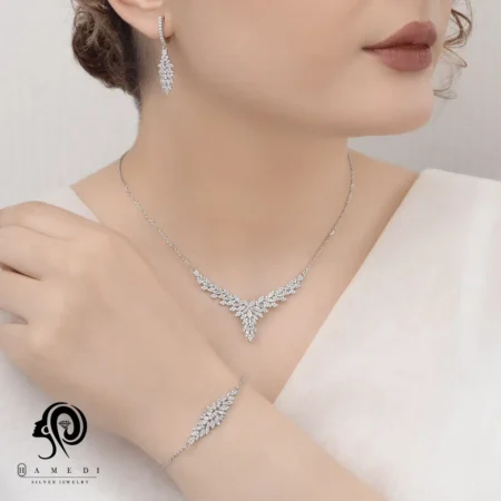 سرویس نقره شیک زنانه مجلسی مدل SIC E25