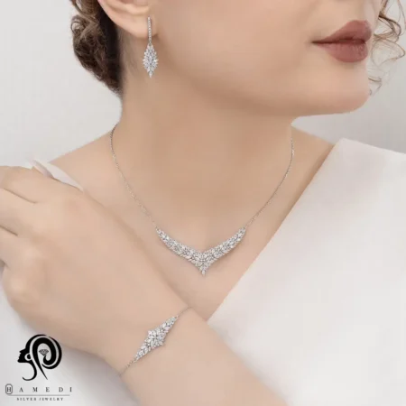 سرویس نقره شیک زنانه مجلسی مدل SIC K6