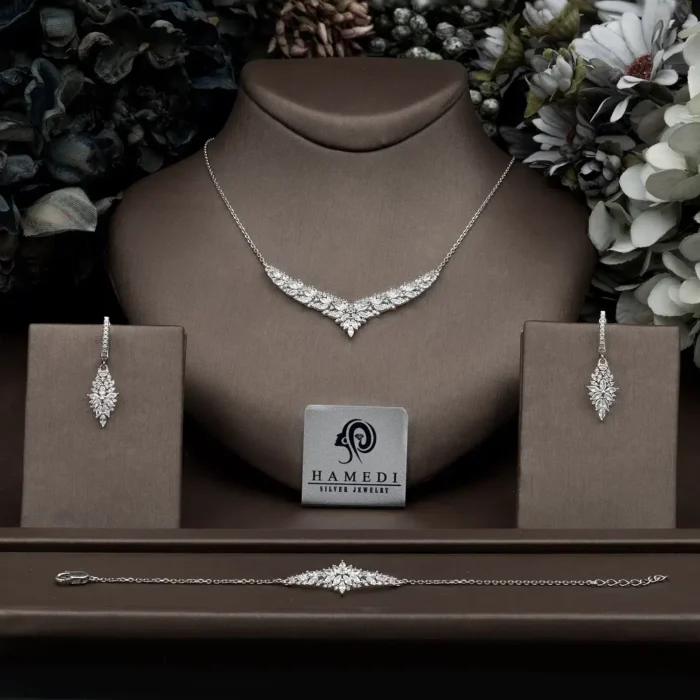 سرویس نقره شیک زنانه مجلسی مدل SIC K6