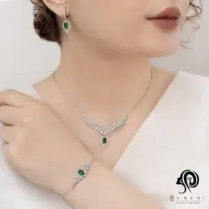 سرویس زنانه نقره زنجیری رنگی مدل SIC R1