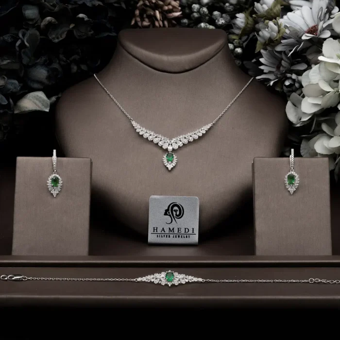 سرویس زنانه نقره زنجیری رنگی مدل SIC R1