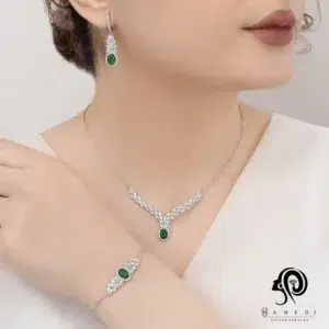 سرویس زنانه نقره زنجیری رنگی مدل SIC R2