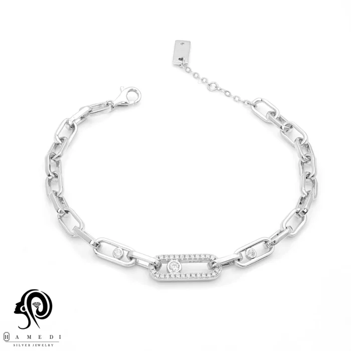 دستبند مسیکا نقره زنانه اسپرتی مدل BE B28