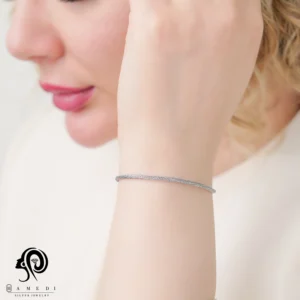 دستبند نقره زنانه طنابی اسپرتی مدل BE T3