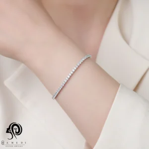 دستبند نقره زنانه تنیسی کشی مدل BEG R1