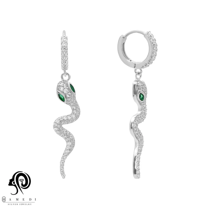 گوشواره ماری نقره زنانه مجلسی مدل EE K11