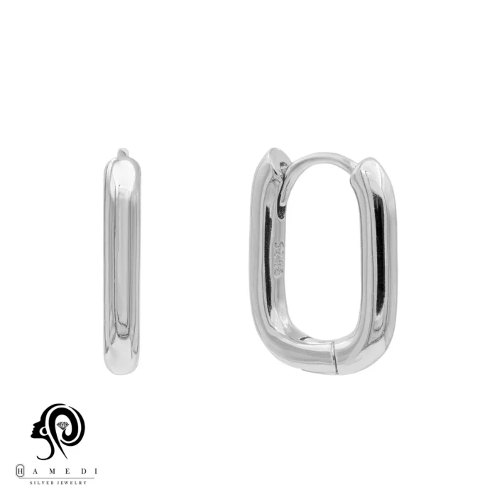 گوشواره نقره زنانه ایتالیایی ساده مدل EE T17