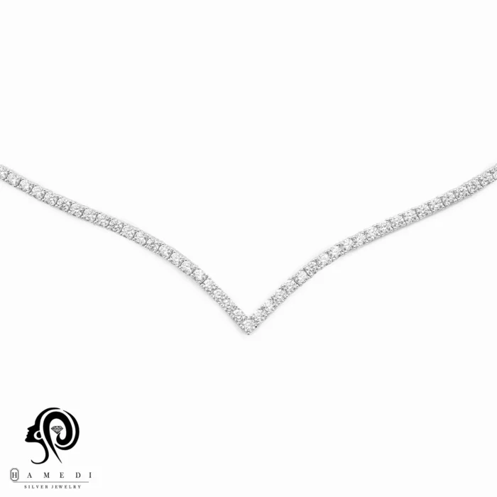 گردنبند نقره زنانه تنیسی سایز نگین 2.5 مدل KE R8