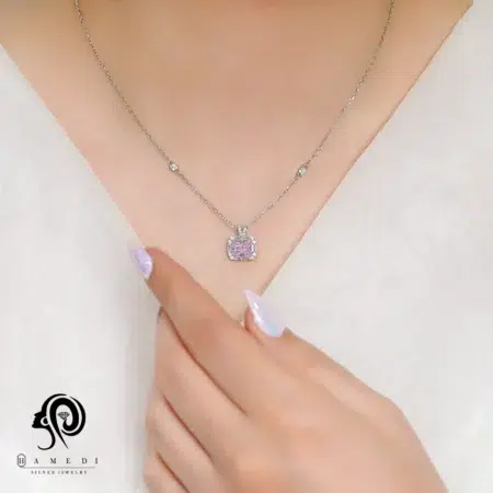 گردنبند نقره زنانه نگین رنگی مدل ME R35