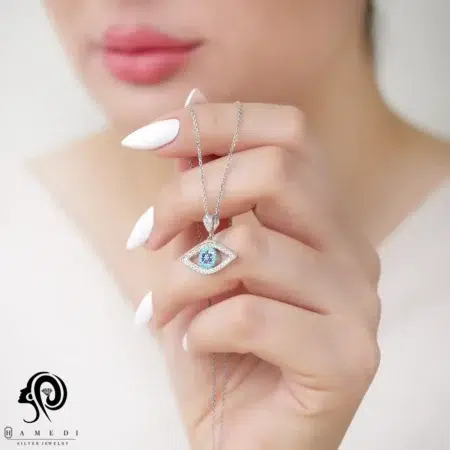 گردنبند نقره زنانه چشم نظر مدل MI B59