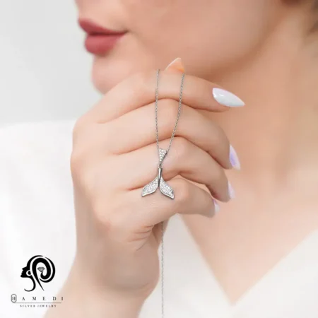 گردنبند نقره زنانه بال نهنگ مدل MI B65