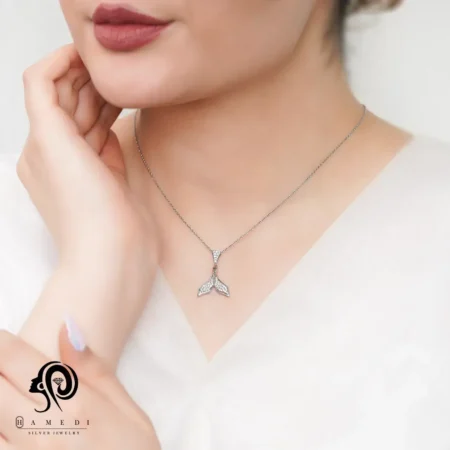 گردنبند نقره زنانه بال نهنگ مدل MI B65