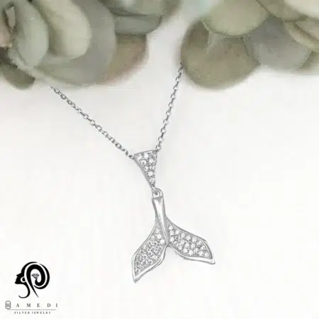 گردنبند نقره زنانه بال نهنگ مدل MI B65