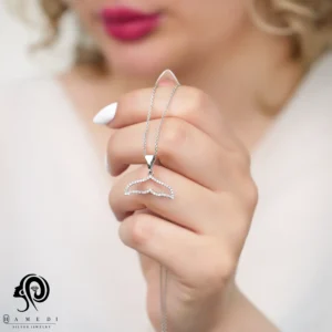 گردنبند نقره زنانه دم نهنگ مدل MI B66