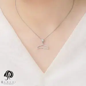 گردنبند نقره زنانه دم نهنگ مدل MI B66