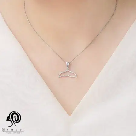 گردنبند نقره زنانه دم نهنگ مدل MI B66