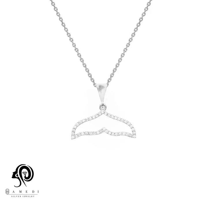 گردنبند نقره زنانه دم نهنگ مدل MI B66