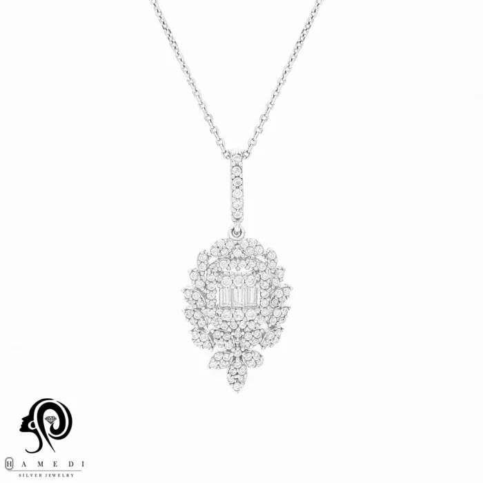 گردنبند نقره زنانه مجلسی جواهری مدل MI E10