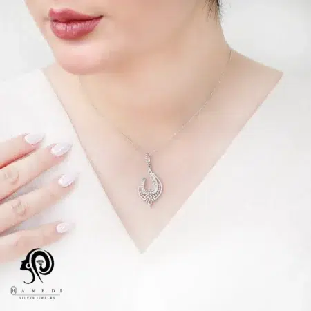 گردنبند نقره زنانه مجلسی جواهری مدل MI E17