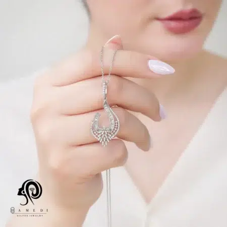 گردنبند نقره زنانه مجلسی جواهری مدل MI E17