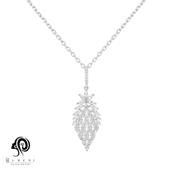 گردنبند نقره زنانه مجلسی جواهری مدل MI K14