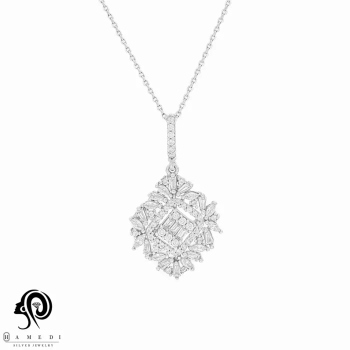 گردنبند نقره زنانه مجلسی جواهری مدل MI S9