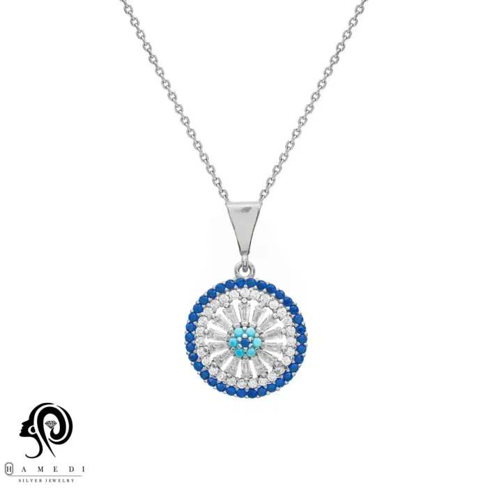 گردنبند نقره زنانه چشم نظر مدل MIH S4