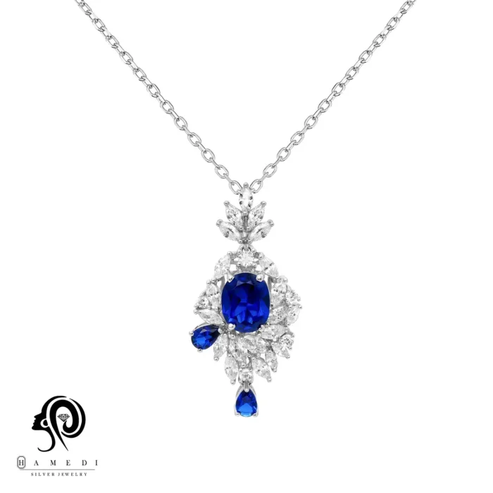 گردنبند نقره زنانه مجلسی جواهری مدل MIL R5