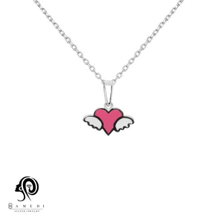 مدال نقره زنانه بال فرشته مدل MIM T4