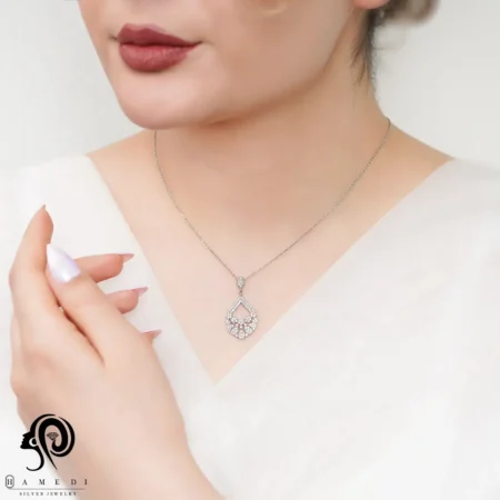 نیم ست نقره زنانه مجلسی شیک مدل NI B37