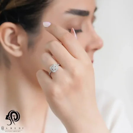 انگشتر نقره زنانه فلاور اسپرت مدل RI F56