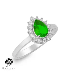 انگشتر نقره زنانه نگین رنگی مدل RI R114