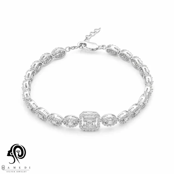 دستبند نقره زنانه امرالدکات مجلسی مدل BI E27