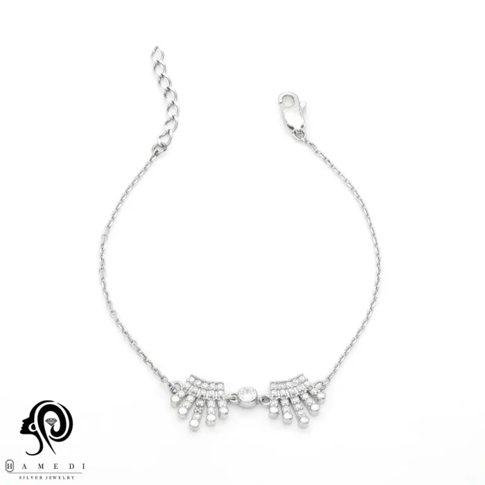 دستبند نقره زنانه طرح تاج مدل BIC B116