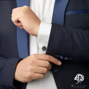 دکمه سردست نقره مردانه سُکّان مدل CE H3