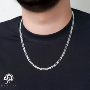 گردنبند نقره مردانه طرح T مدل KEM T25 L